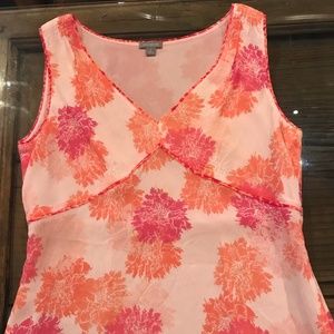 Silk Floral Sleeveless Blouse Sz S Ann Taylor